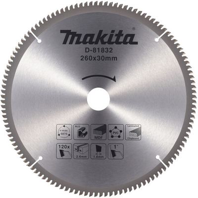 Диск п/п Makita 260*30*2.6/1.8*120T   (D-81832) универсальный