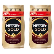 Кофе растворимый Nescafe Gold, пакет, 900 г, 2 шт