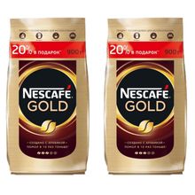 Кофе растворимый Nescafe Gold, пакет, 900 г, 2 шт