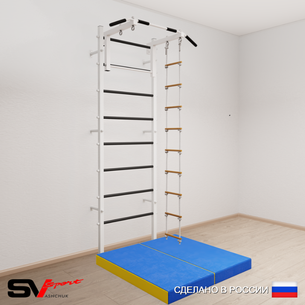 Шведская стенка Sv Sport усиленная 6114 (Турник стандарт/Лестница/Мат 1м)