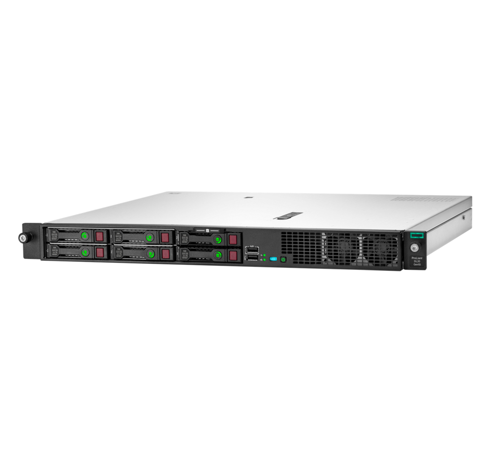 Стоечный сервер - HP Enterprise ProLiant DL20 Gen10, 1U, 4x 2.5“, 1x Xeon[E-2236] 4 Cores, 16Gb, P17081-B21