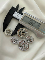 Пуговицы Гучч. серебро лого пластик