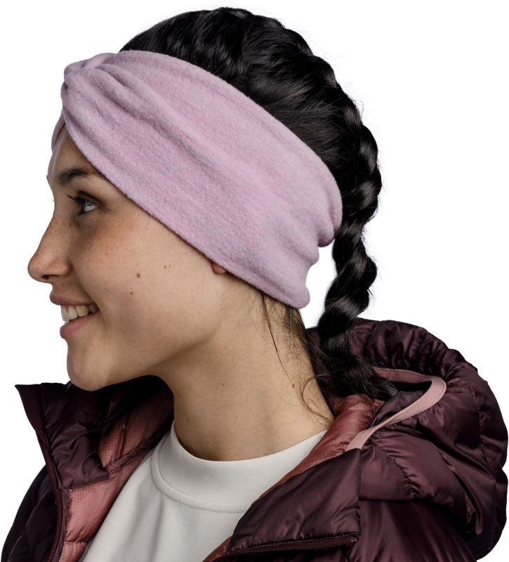 Шерстяная повязка на голову Buff Merino Fleece Headband Lilac Sand Фото 3