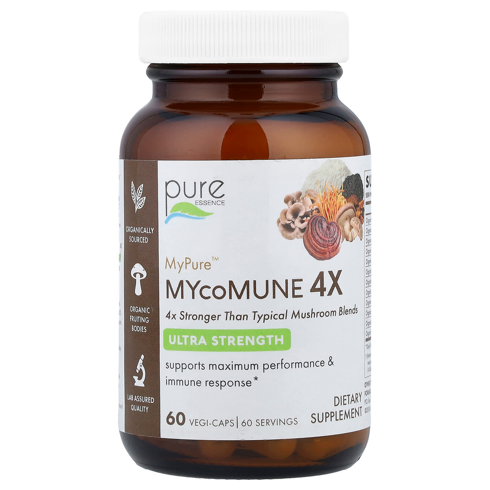 Pure Essence, MyPure™ MYcoMune 4X, 60 растительных капсул