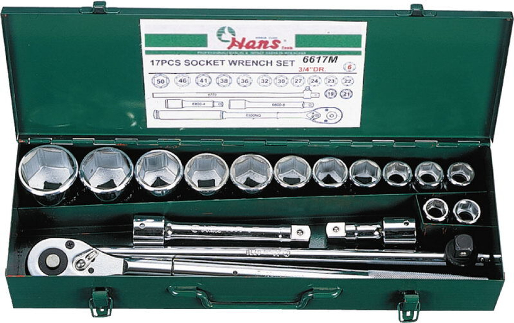 Набор торцевых головок на 3/4' Hans, 6617M
