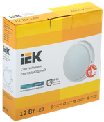 Светильник светодиодный ДПО 4002 12Вт IP54 4000K круг белый пластик IEK