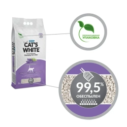 Cat's white lavender наполнитель комкующийся для кошачьего туалета с ароматом лаванды - 10 л