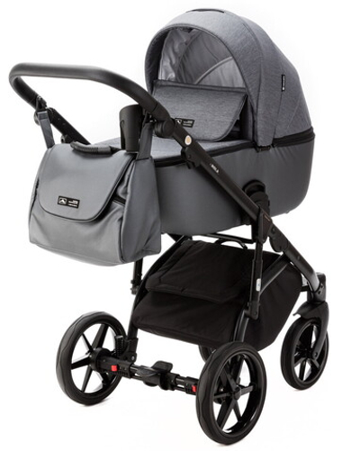 Детская коляска Adamex Nola 3 в 1 N-PS86 (Т.СЕР + Т.СЕР. ПЕРЛ. КОЖА)