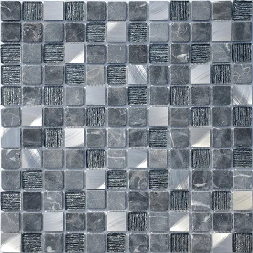 Мозаика из стекла камня металла Black Velvet 23x23x4 Silk Way черный серебро