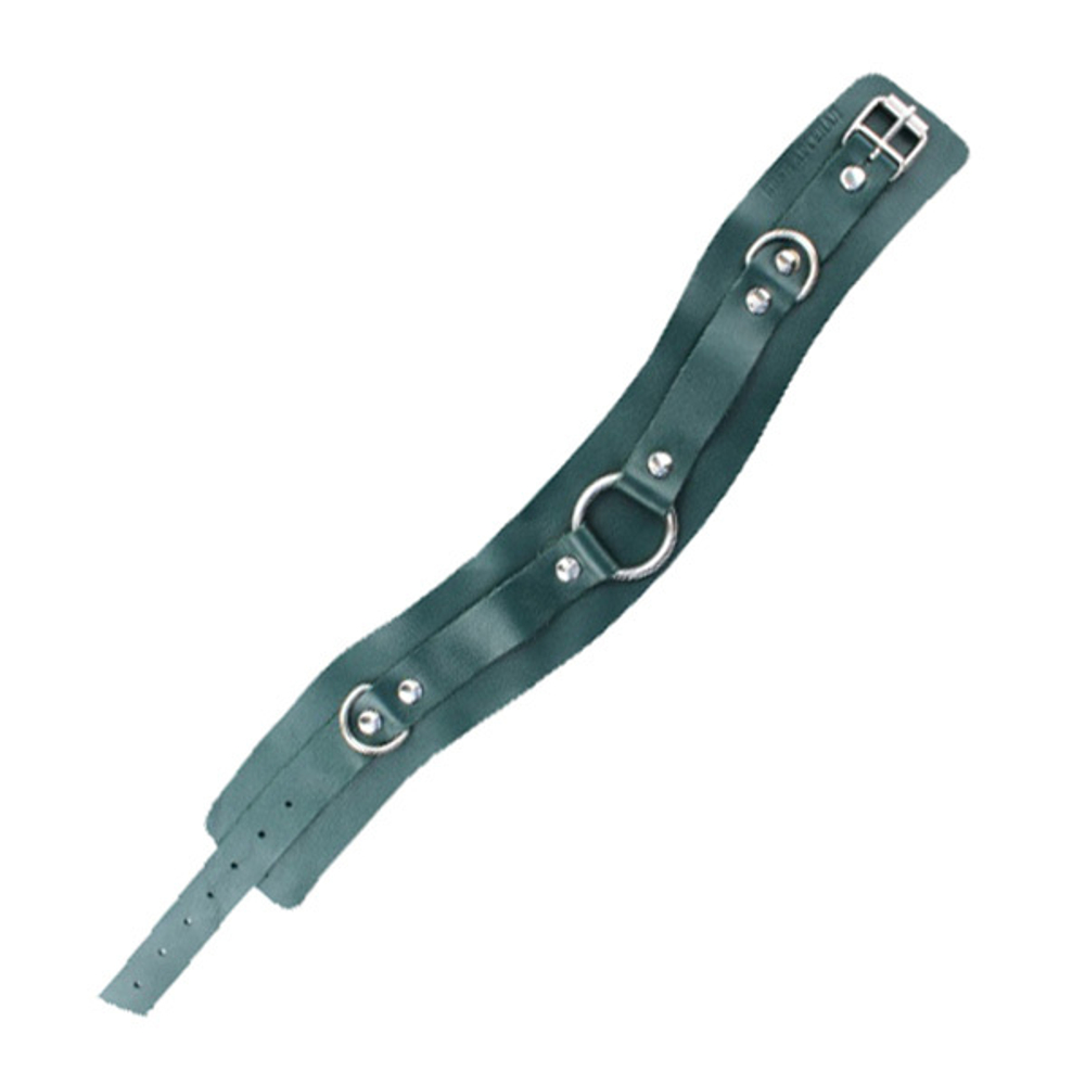 Изумрудный широкий кожаный ошейник с кольцом БДСМ Арсенал Lady's Arsenal Collar Emerald 67007