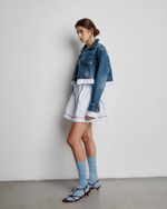 Джинсовая куртка с деталью из хлопка синий