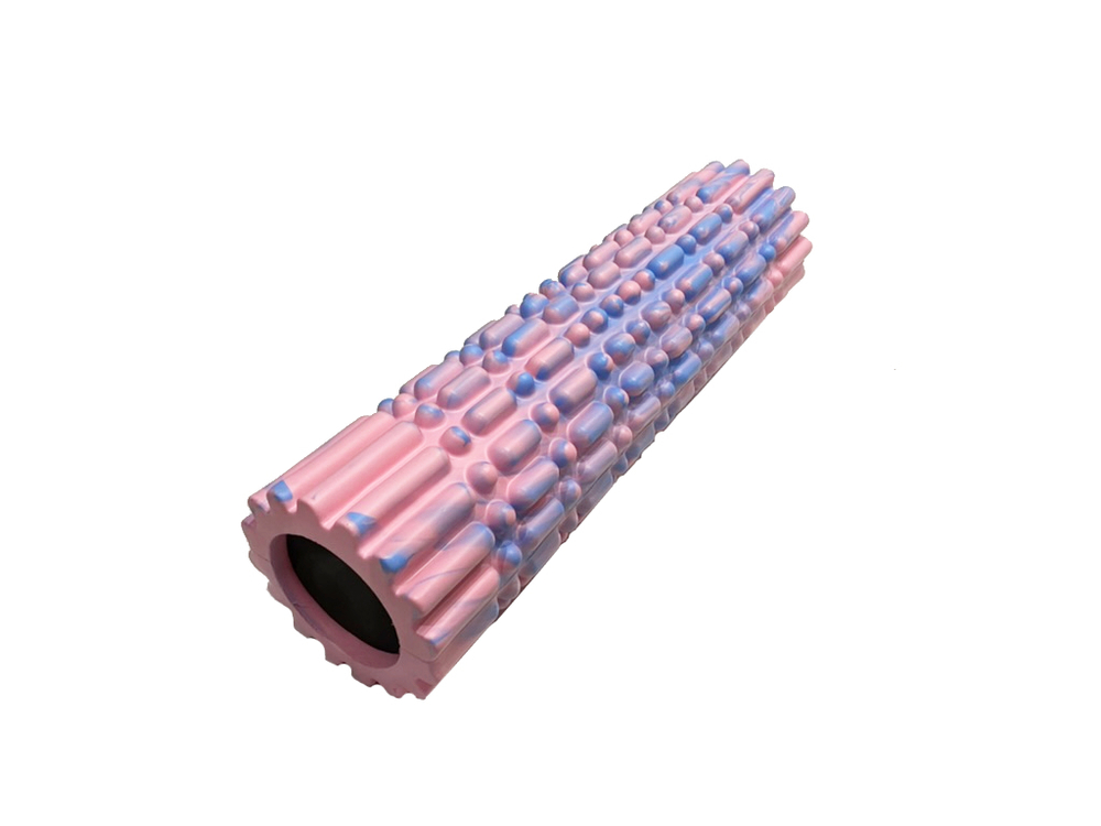 Ролик массажный для йоги MARK19 Yoga ML 45x12,5 см см розовый с голубым
