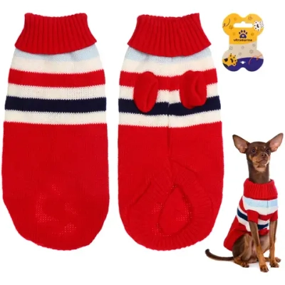 Кофта - свитер для мелких пород собак и кошек «BRO Style», полосочки, цвет красный, р M