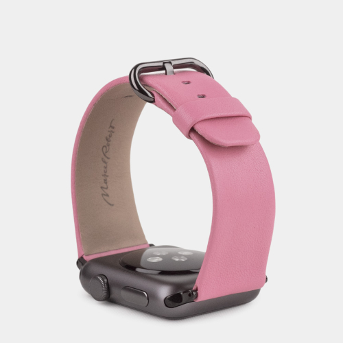 Ремешок для Apple Watch 40/41/42 mm из кожи теленка, розового цвета