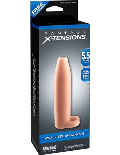 Насадка утолщитель №10 с кольцом подхватом мошонки Real Feel Enhancer X-tensions