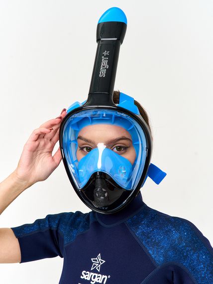 Маска полнолицевая Sargan Планета океан 2.0 черный/голубой
