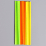 Трубочки бумажные зелено оранжево желтый 20 см 12 шт.