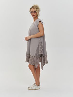 Платье с воланами буквы, серый