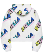 Свитшот с капюшоном STELLA McCARTNEY Белый/Принт: разноцветные логотипы (Девочка)
