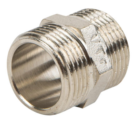 Ниппель Valtec, наружная резьба, 3/4" мм, никелированная латунь