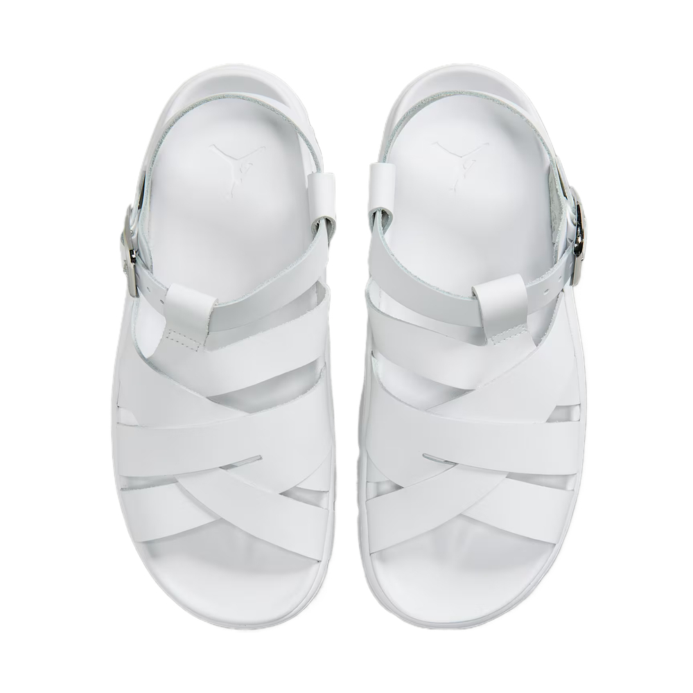 Jordan Beach Sandals Women"s White/Metal Silver