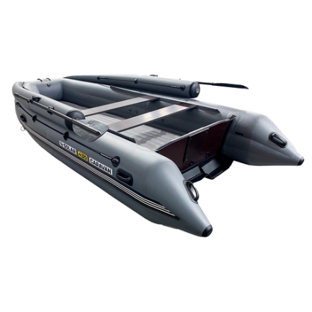 Лодка ПВХ Solar-430 Caravan Jet tunnel с фальшбортом серый