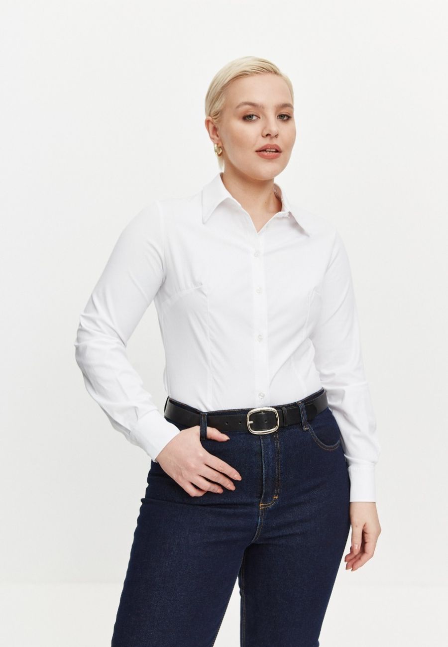 Рубашка slim fit, белый