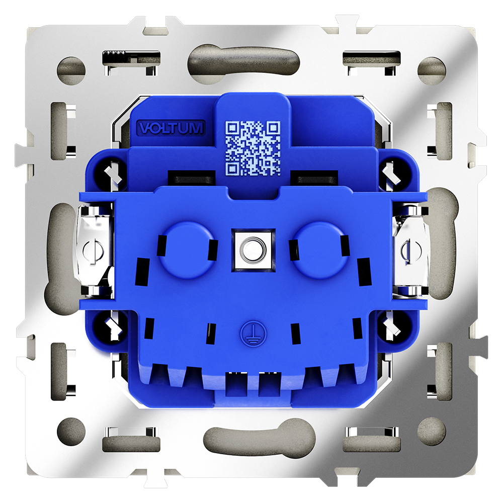 Розетка встраиваемая VOLTUM S70 с заземлением, защитными шторками и крышкой 16А, (шелк)