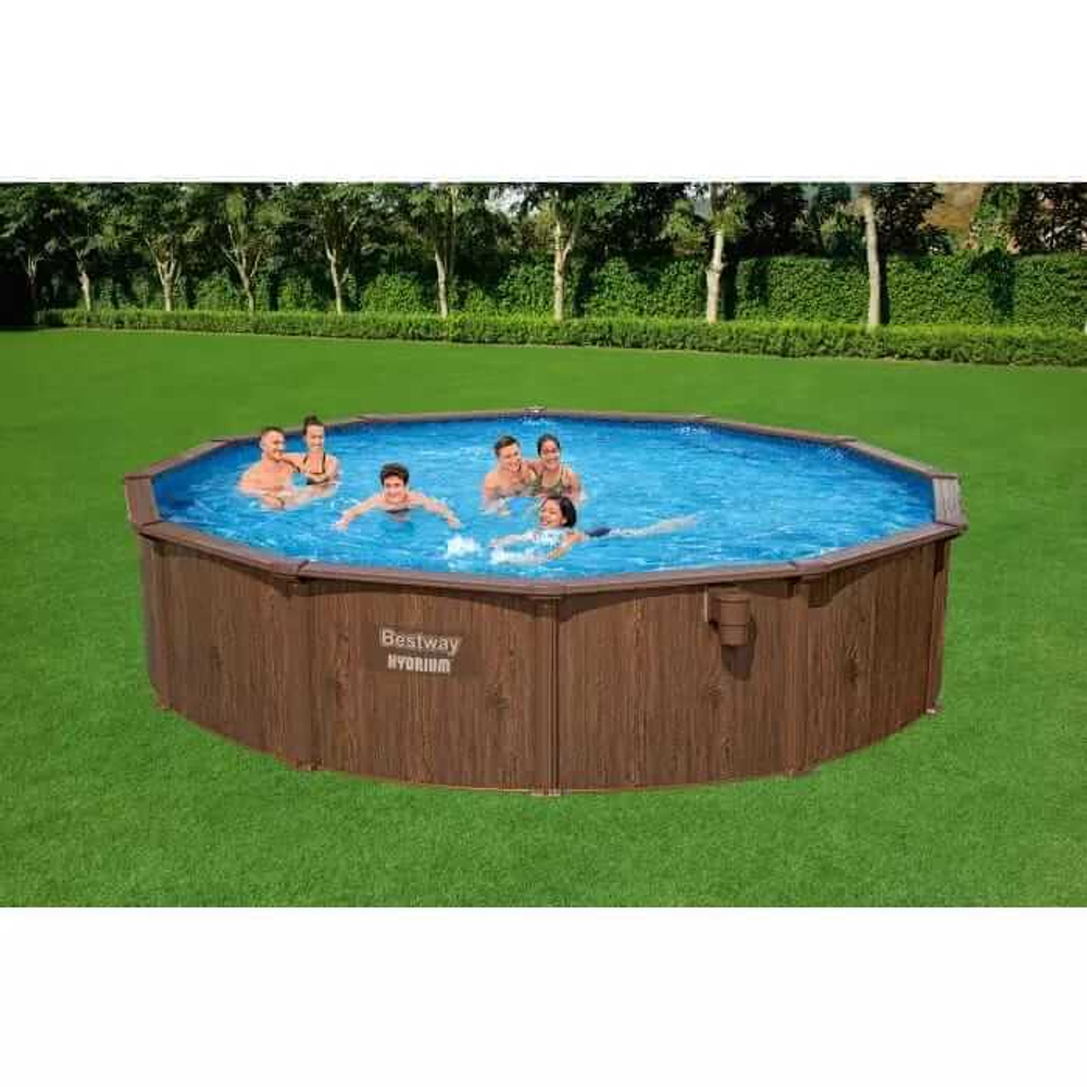 Стальной бассейн Bestway Hydrium Pool Set 488х130 см + песочный ф/насос 5678 л/ч, лестница, тент, подстилка (561CU BW)