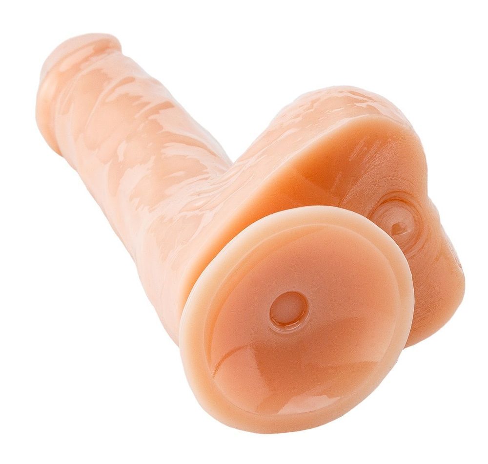 Телесный реалистичный фаллоимитатор - 18 см. (Цвет: телесный)