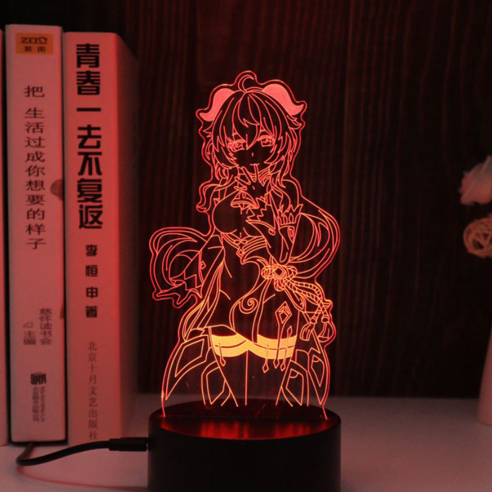 Акриловый светильник на черной подставке "Genshin Impact / Геншин - Гань Юй"