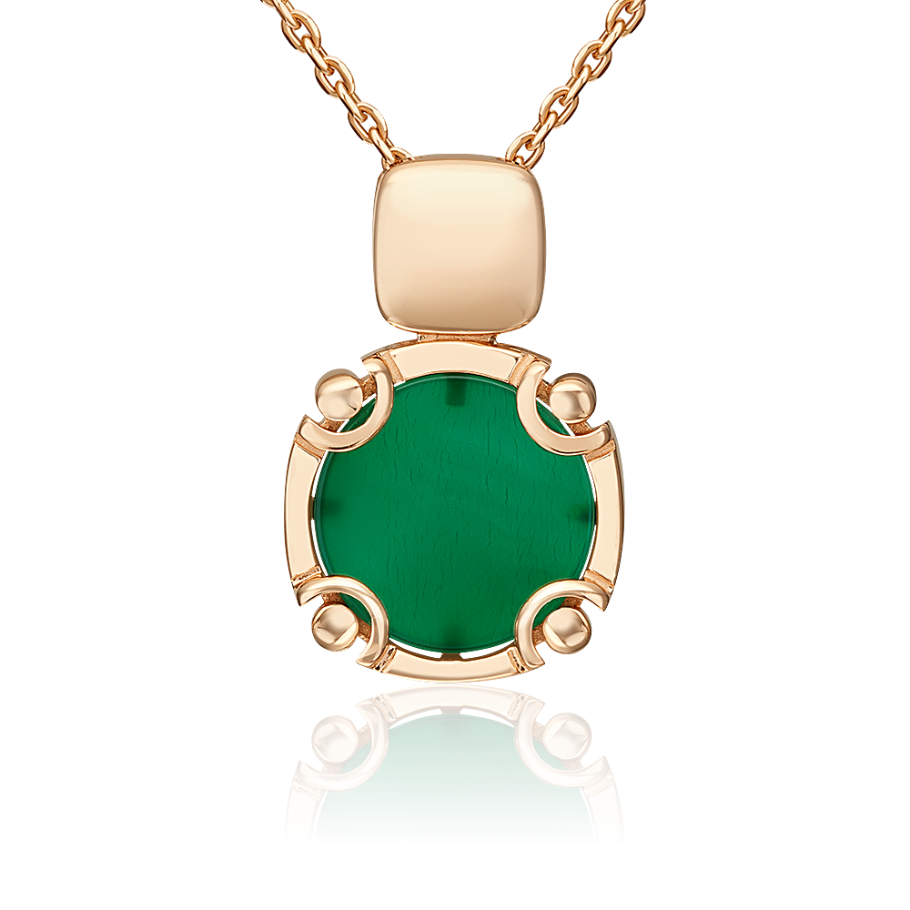 Подвеска из красного золота с агатом