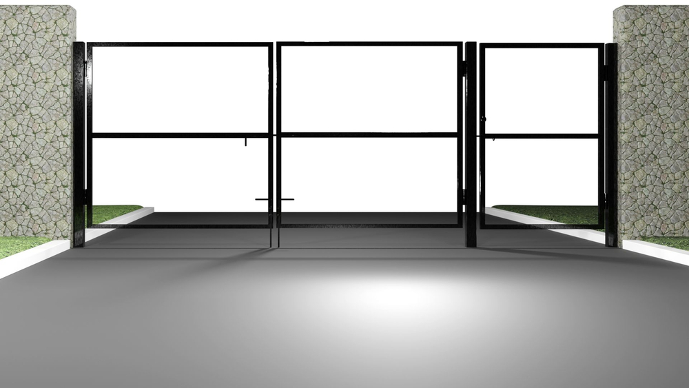 Входная группа (Ворота 3,0х1,5м распашные + калитка 1,0х1,5м), цвет зеленый (только каркас).