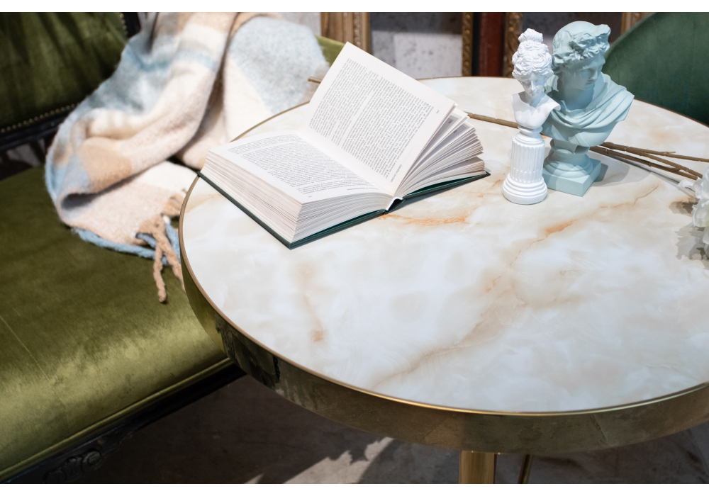 Стол деревянный Woodville Dorian 70x75 бежевый, золотой