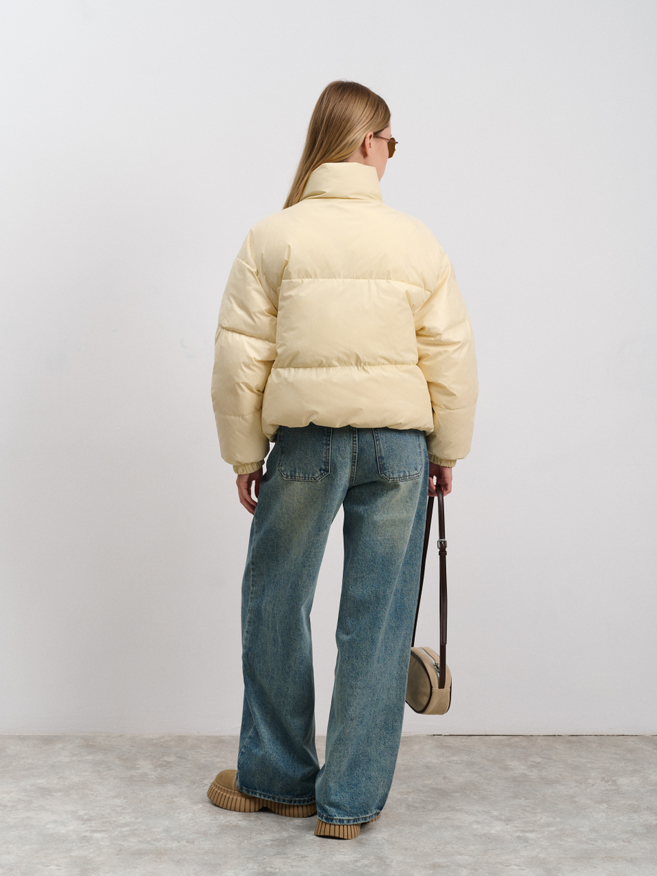 Пуховик женский демисезонный ваниль