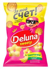 Кукурузные снеки Deluna Цветочки со вкусом банана 85 г
