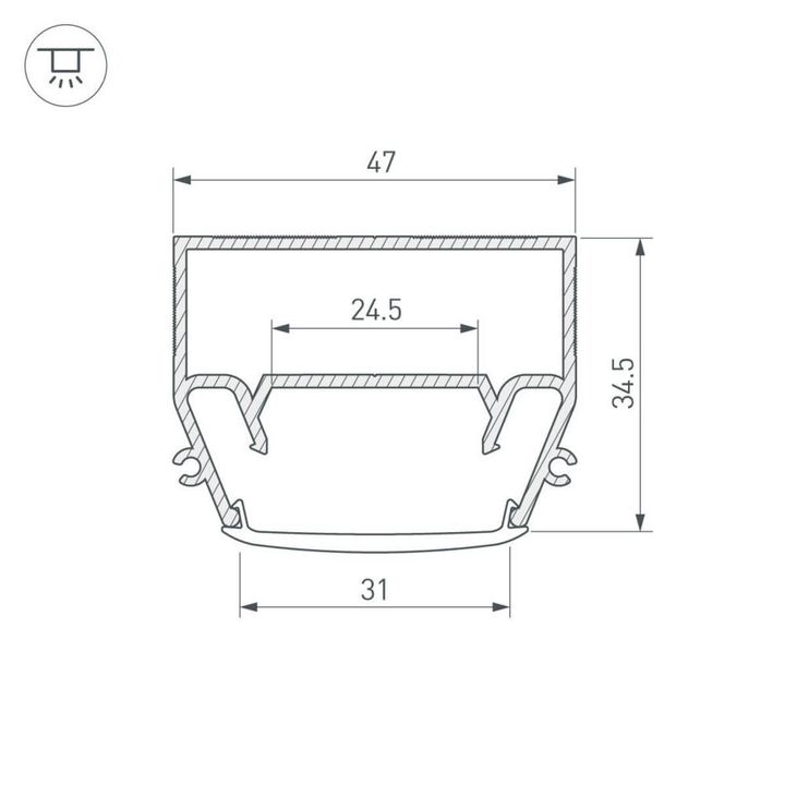 Профиль Arlight STRETCH-S-35-CEIL-CENTER-2000 GAMMA35 040699