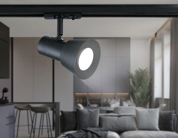 Трековый однофазный светильник со сменной лампой 1*GU10 GL5151 BK чёрный Track System Ambrella
