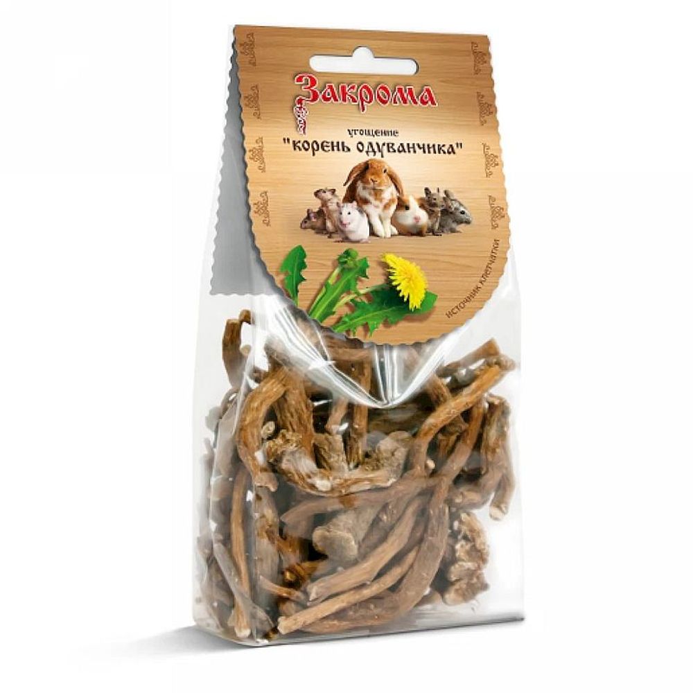 Лакомство для грызунов Закрома Корень одуванчика, Пакет 60 г