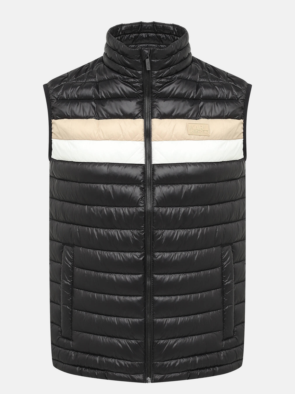 Жилет муж. KARL LAGERFELD 505403 черный полоса бежево-белым