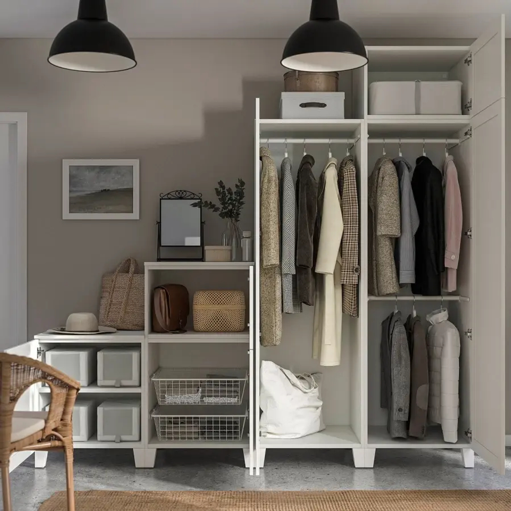 Гардероб - IKEA SMÅSTAD / PLATSA/ ПЛАТСА ИКЕА, 231х240 см, белый, 6 дверей