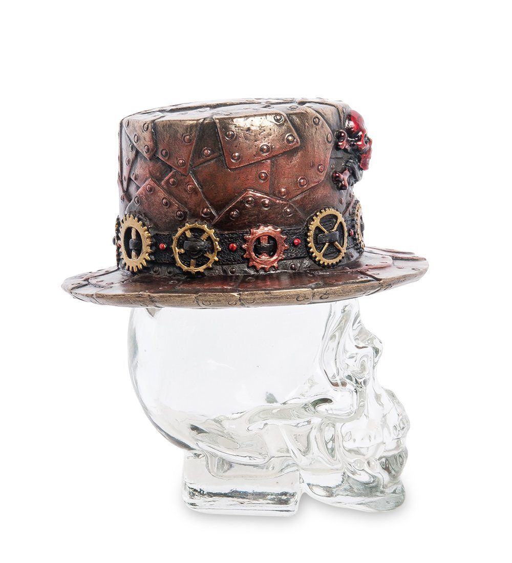 Veronese WS-1031 Флакон «Шляпа в стиле Стимпанк на стеклянном черепе»