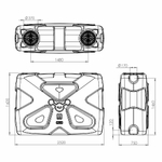Емкость Пласт Инжиниринг прямоугольная "Молекула" 2000 л. вертикальный (2320x750x1600см;синий) - арт.560096