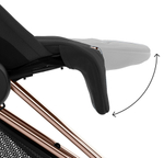 Коляска Cybex Coya Rosegold Frame Cloud T i-Size Mirage Grey Plus Sepia Black с дождевиком и бампером