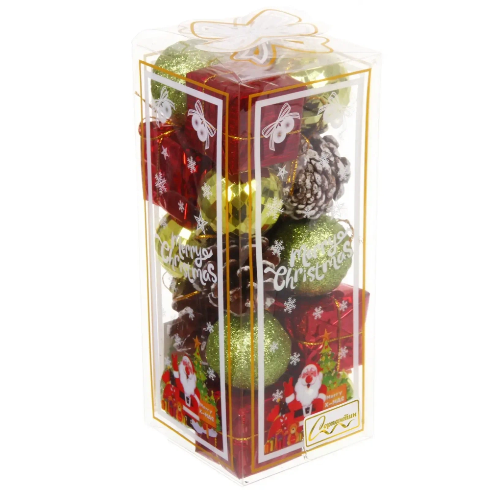 Набор украшений «Яркая зима» 19.5*8*8 см (20 предметов), Мультицвет