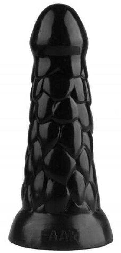 Черная анальная рельефная втулка - 19,5 см. (Цвет: черный)