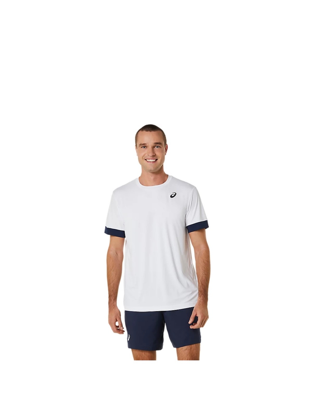 ASICS, MEN COURT SS TOP, CPS , BRILLIANT WHITE/MIDNIGHT, MEN, L