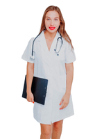 Халат медицинский женский PULSE DC38, белый, M