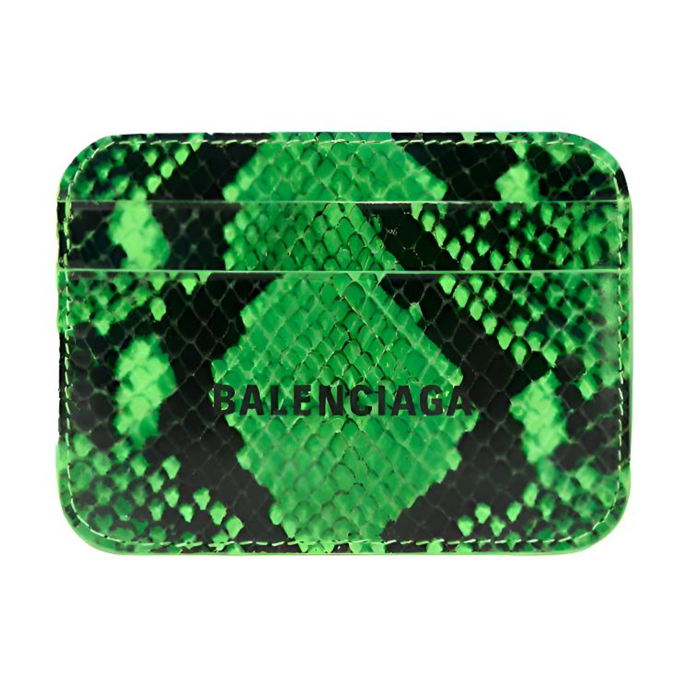 Balenciaga Cow Leather Card Holder Unisex Green, Black & Multicolor