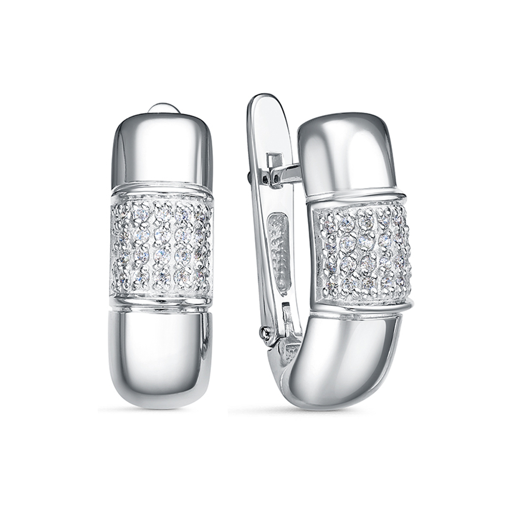 Серьги из серебра 925 пробы с Фианит